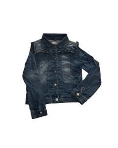 Girls ruffled denim jacket