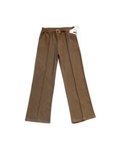 Pruunid laialõikelised püksid vööga, suurus M/L