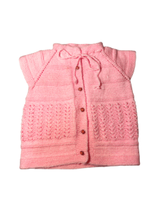 Pink hand knitted vest 87-98