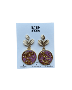 KR Looming Kuldse Lehega & Roosad Kõrvarõngad