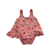 Roosa volangäärega tüdrukute ujumistrikoo, suurus 80