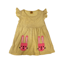 Kollane jänesepiltidega kleit, suurus 87-92