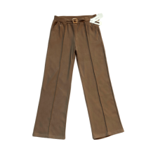 Pruunid laialõikelised püksid vööga, suurus M/L