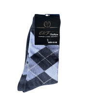 E&F Fashion ruudumustrilised meeste sokid