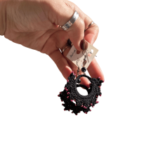 Heegeldatud Kõrvarõngad Roosade Helmestega